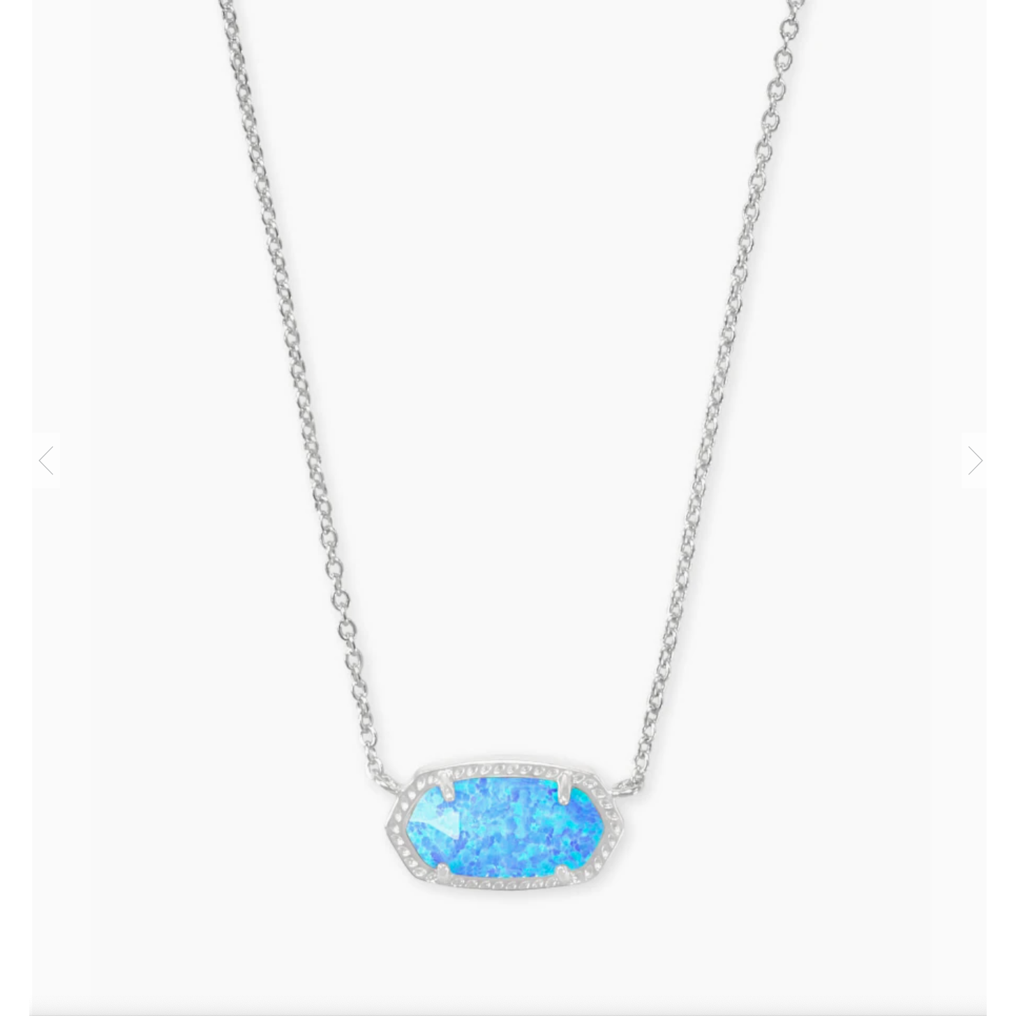 Elisa Silver Pendant Necklace in White Kyocera Opal