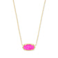 Elisa Short Pendant Necklace Gold Magenta