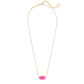 Elisa Short Pendant Necklace Gold Magenta