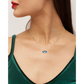 Elisa Gold Satellite Pendant Necklace In Teal Tie Dye Illusion