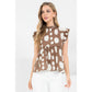 Brown Polka Dot Print Top