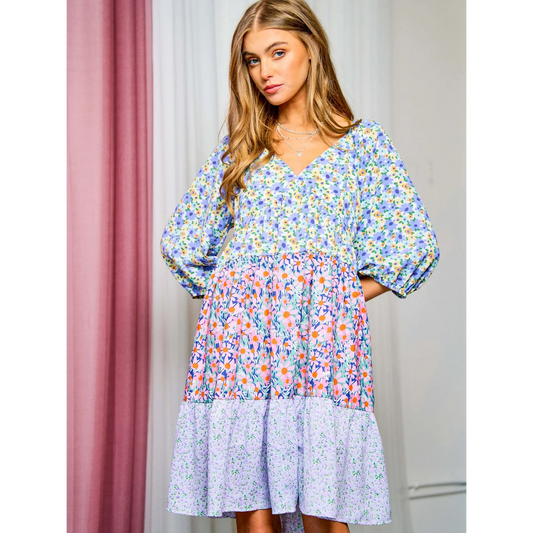 Davi and Dani Flowered Midi Dress