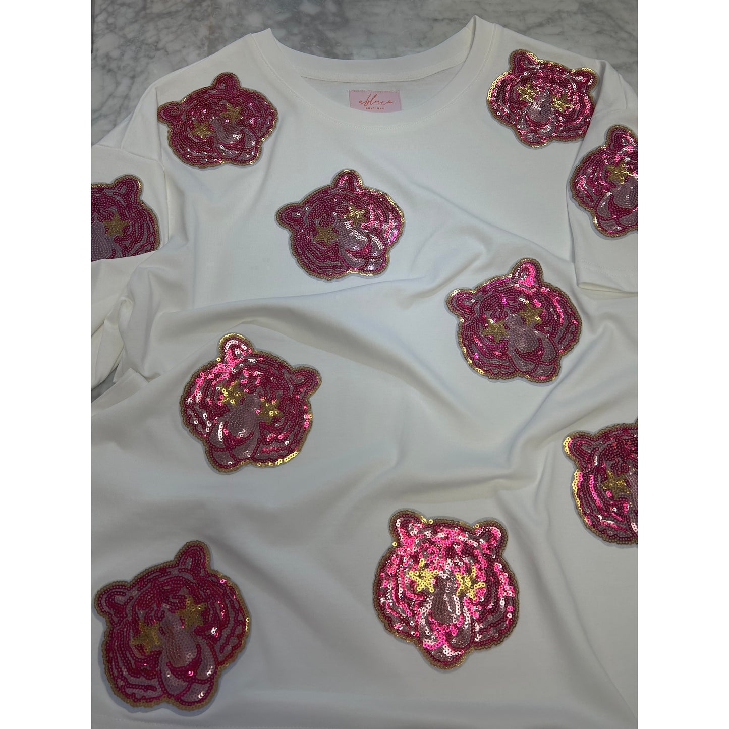 Preppy Pink Tiger Gameday Top