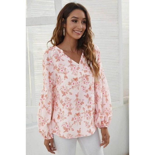 Blush Floral Print Blouse