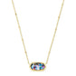 Elisa Gold Satellite Pendant Necklace In Teal Tie Dye Illusion