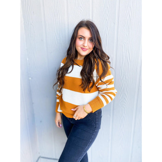 Pumpkin Latte Stripe Sweater