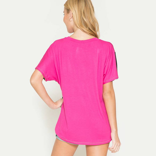 Can't Decide Fuschia Block Top