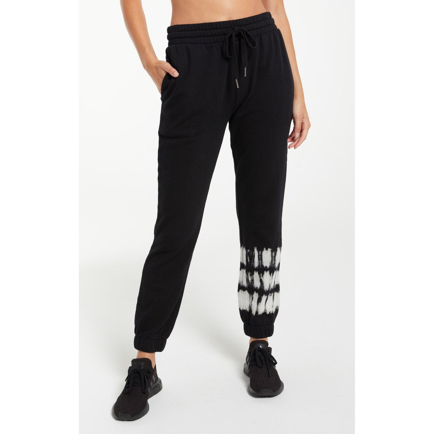 Selene Stripe Tie Dye Jogger in Black