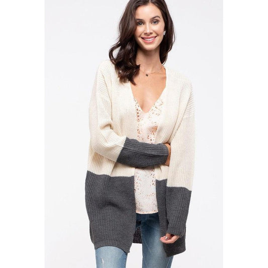 Salt & Pepper Colorblock Cardigan