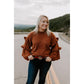 Ramsey Ruffle Rust Sweater