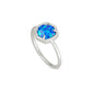 Davie Rhodium Band Ring In Royal Blue Kyocera Opal