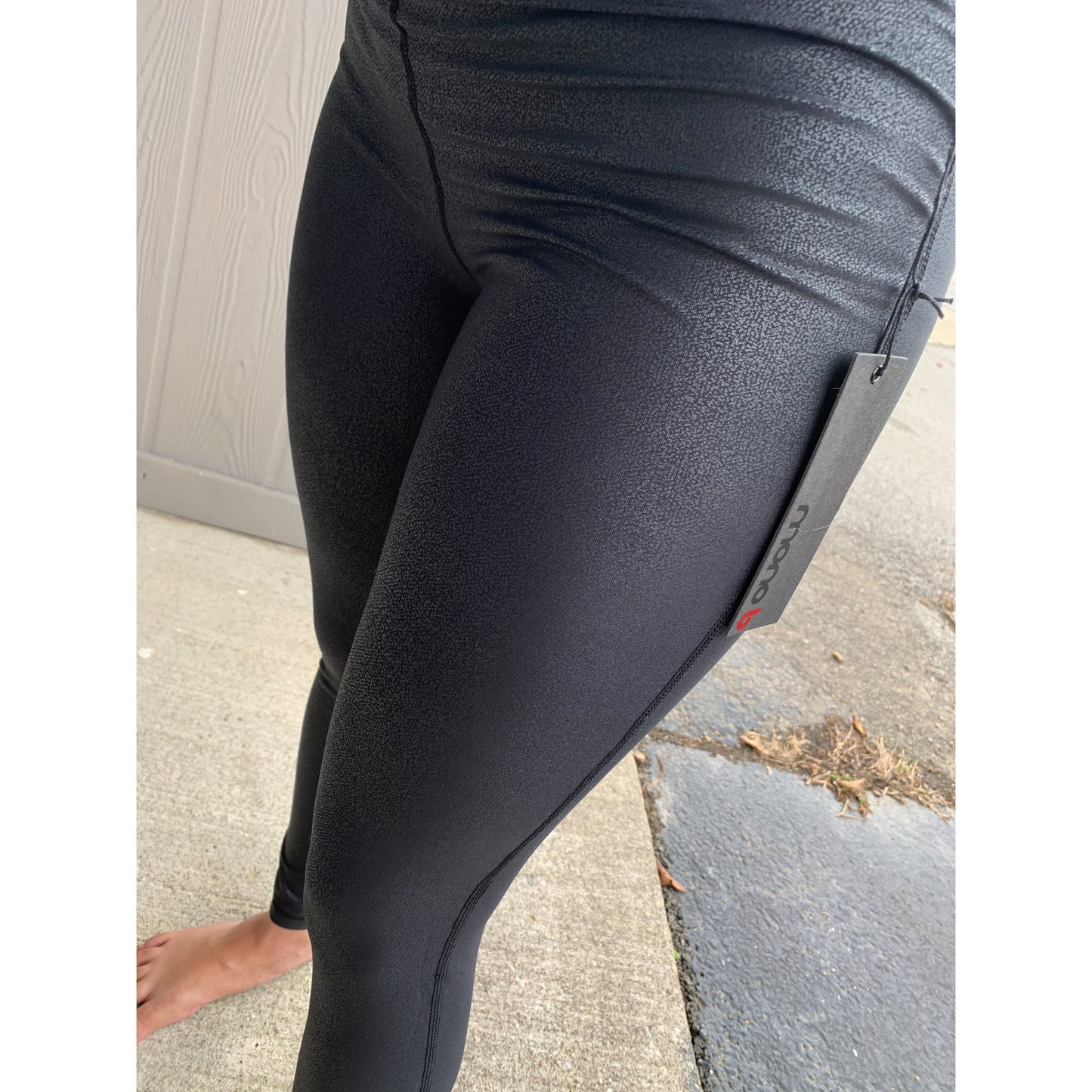 Back At It Again Pebble Black Leggings