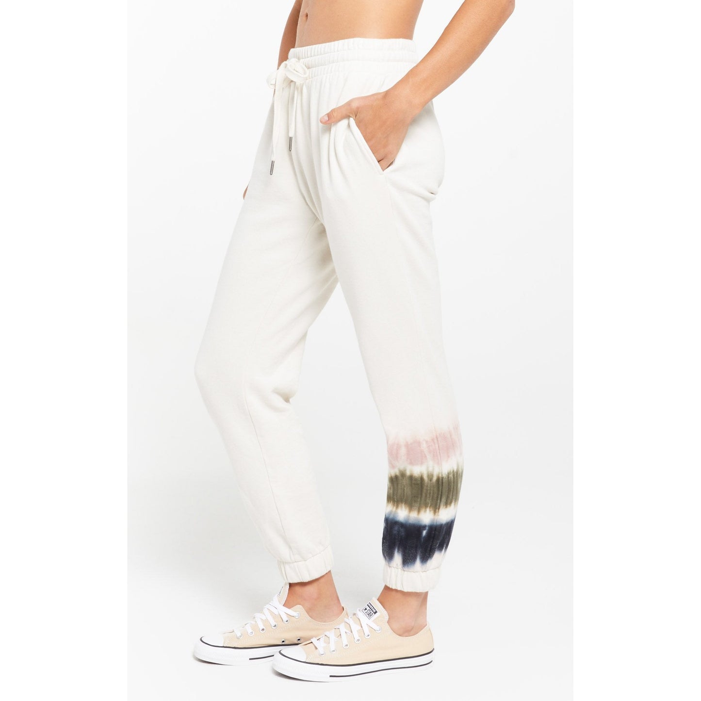 Selene Stripe Tie Dye Jogger in Bone