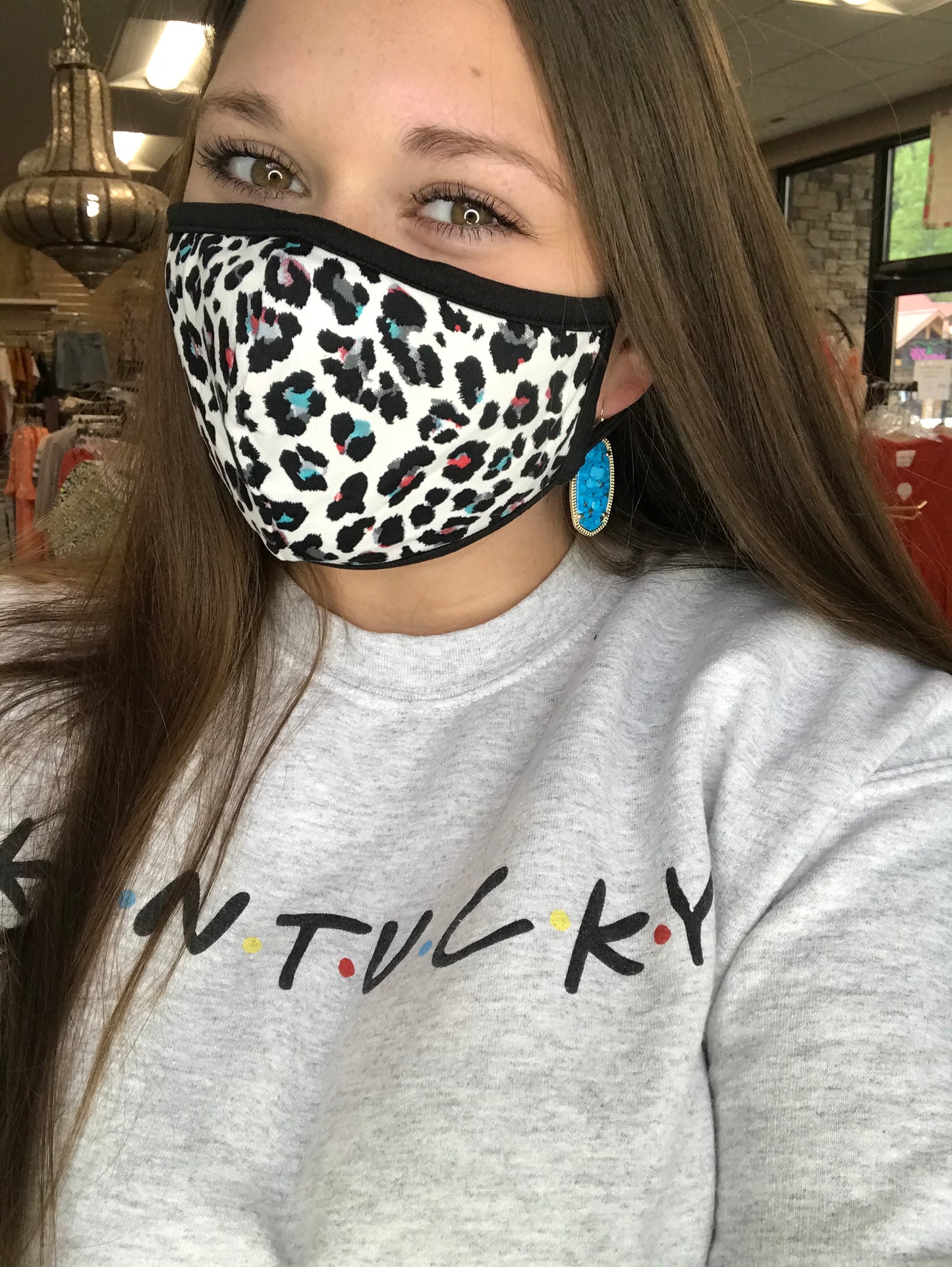 Fabric Face Mask White Leopard