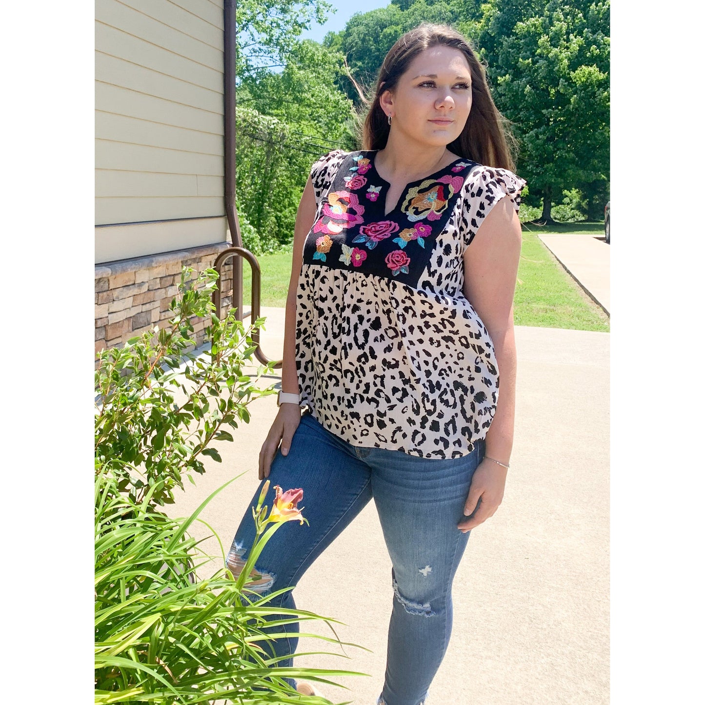 Colorful Leopard Top