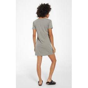 Organic Cotton T-Shirt Dress in Dusty Sage