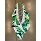 Tropical Leaf One Piece - Size Small