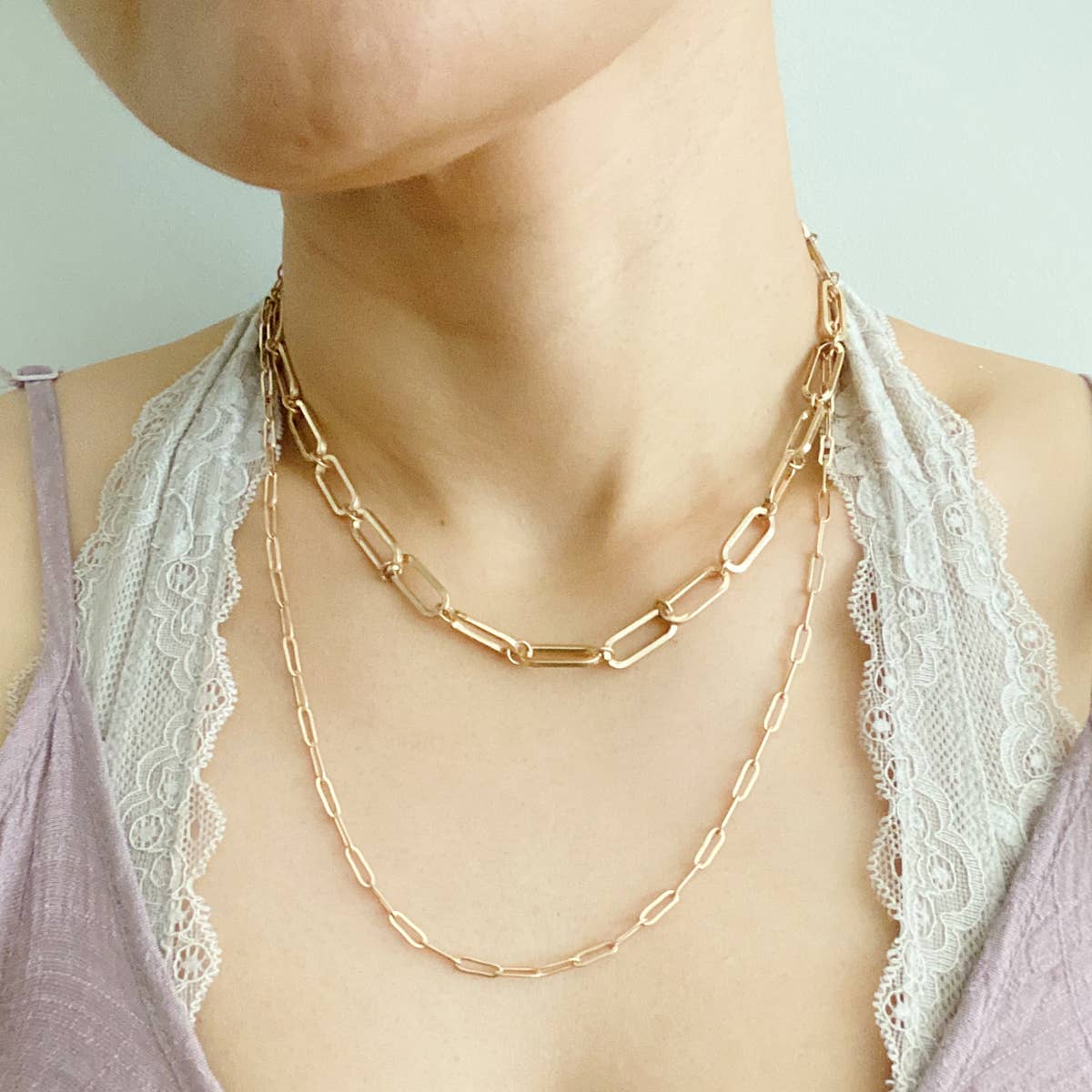 Double Chain Link Necklace