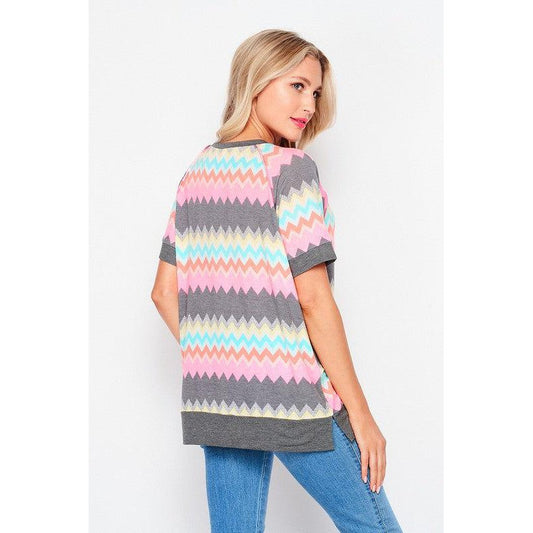 Bright Chevron Vibes Top