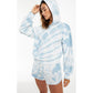 Eva Spiral Tie Dye Hoodie In Blue Agave