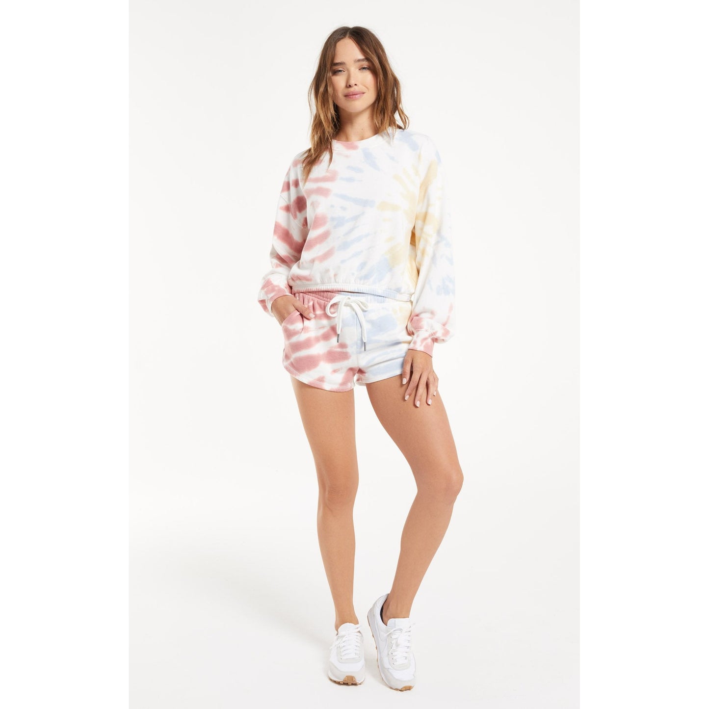 Britton Tie-Dye Pullover in White