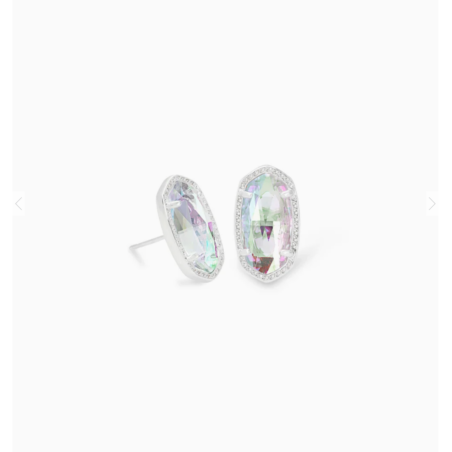 Ellie Silver Stud Earrings In Dichroic Glass