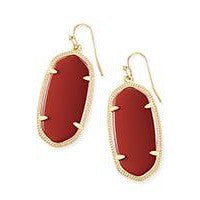 KS Elle Earrings in Dark Red Gold