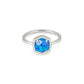 Davie Rhodium Band Ring In Royal Blue Kyocera Opal