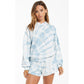 Eva Spiral Tie Dye Hoodie In Blue Agave