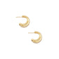 Livy Gold Huggie Earrings In White Crystal