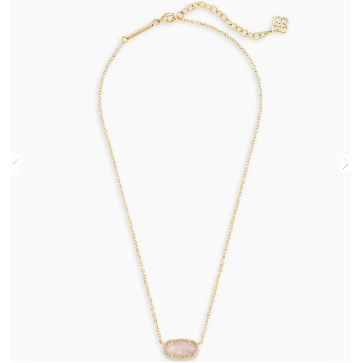 Elisa Gold Pendant Necklace In Rose Quartz