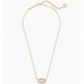 Elisa Gold Pendant Necklace In Rose Quartz