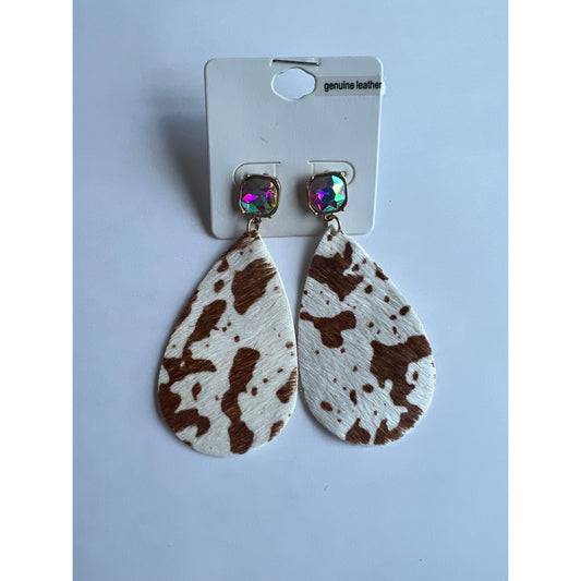 Cowprint Iridescent Earrings