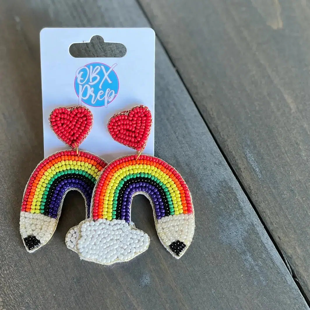 Rainbow Pencil Earrings