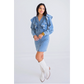 Denim Button Ruffle Dress