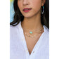 Elisa Threaded Necklace In Gold Mint Magnesite