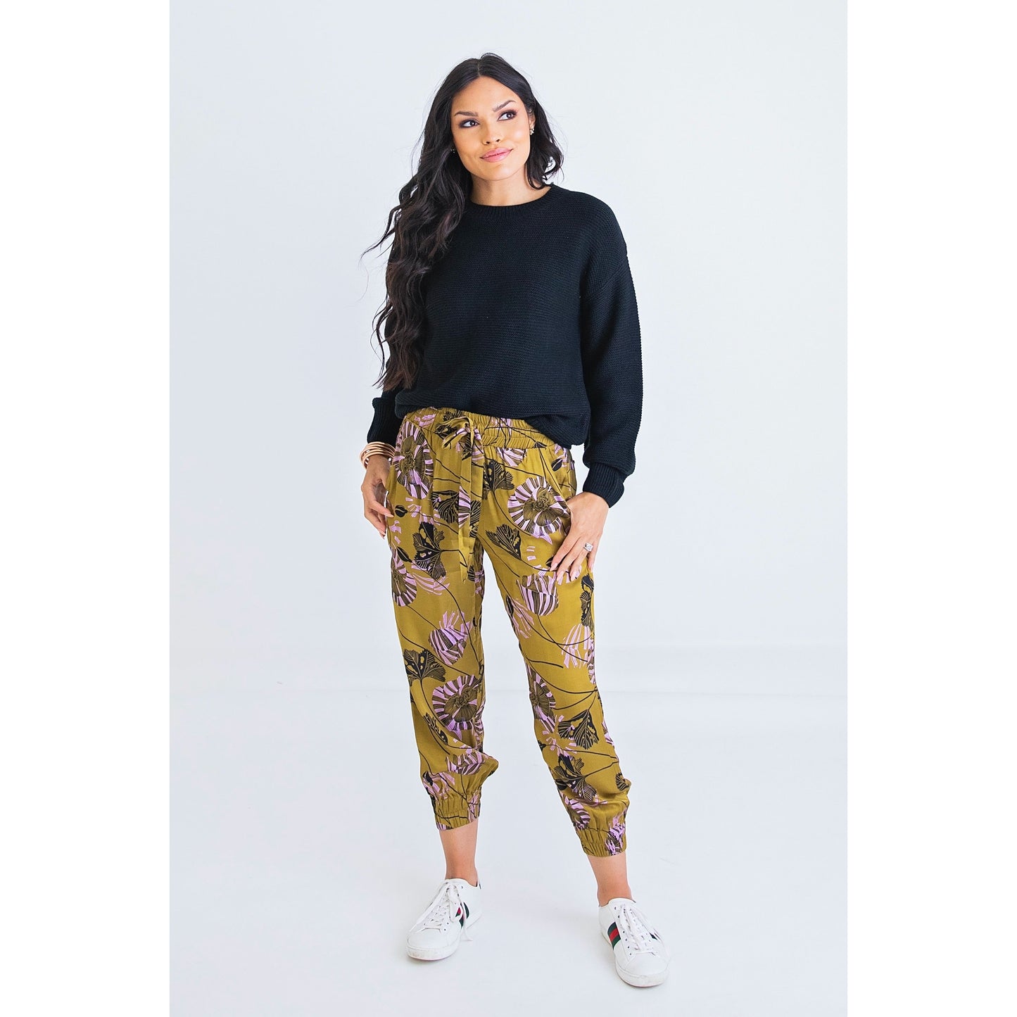 Floral Mustard Jogger Pant