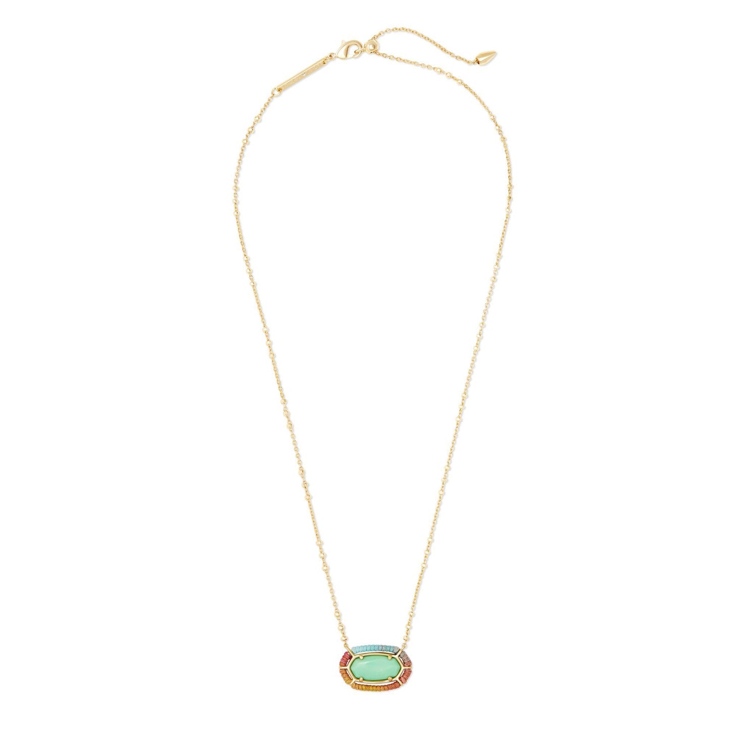 Elisa Threaded Necklace In Gold Mint Magnesite