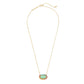 Elisa Threaded Necklace In Gold Mint Magnesite