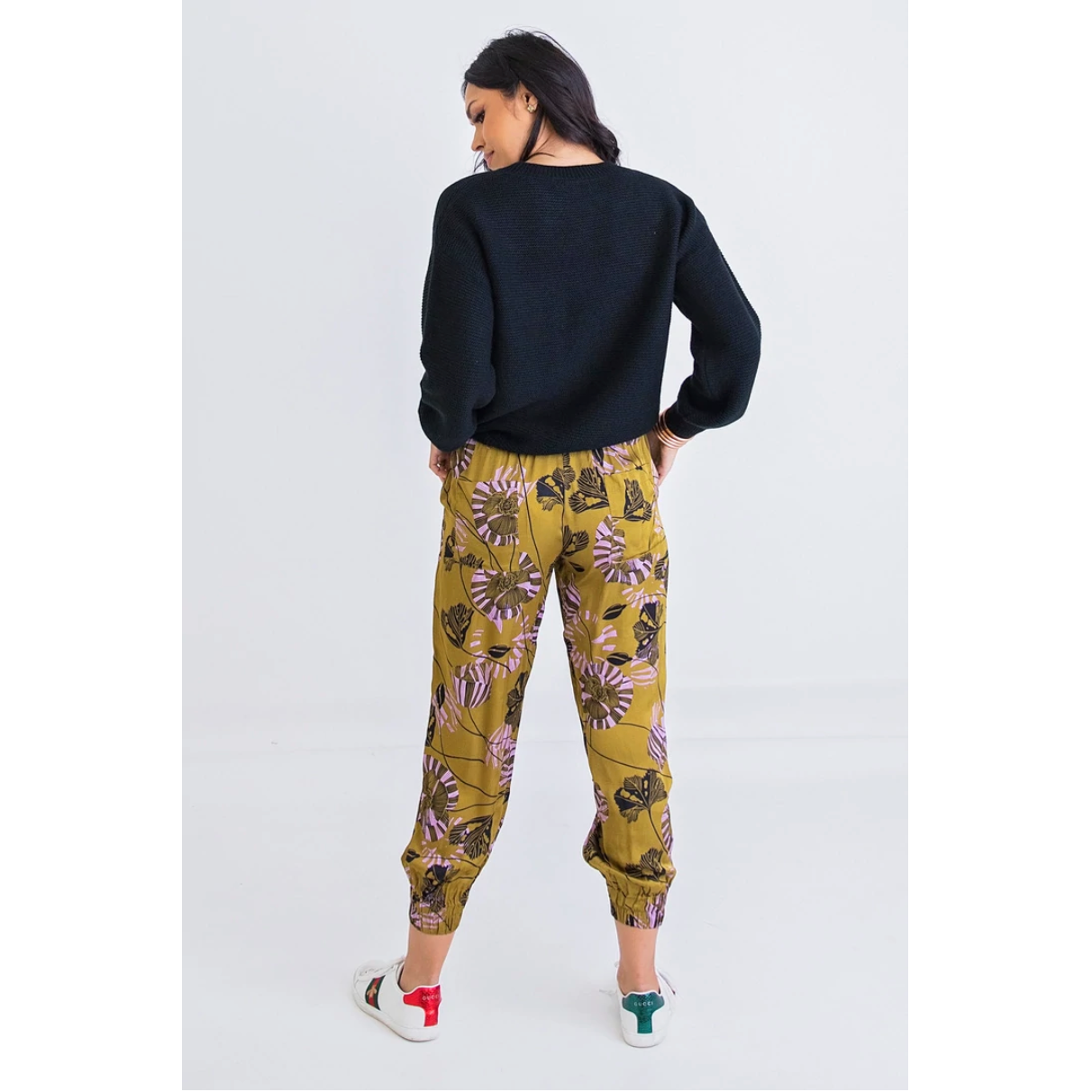 Floral Mustard Jogger Pant