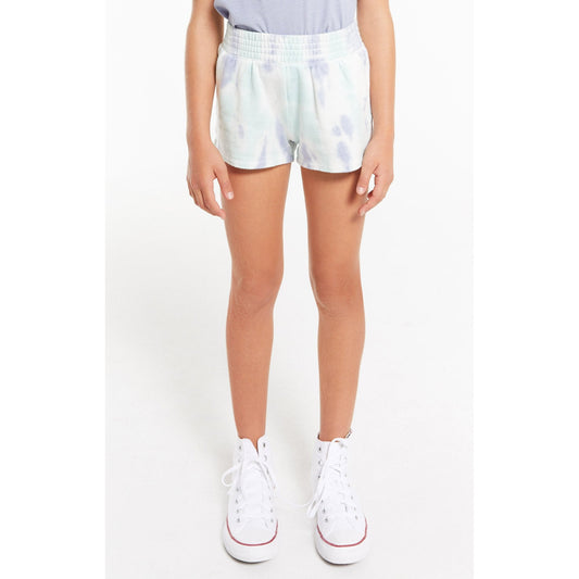 Girls Brixton Tie-Dye Short in Aqua Ocean