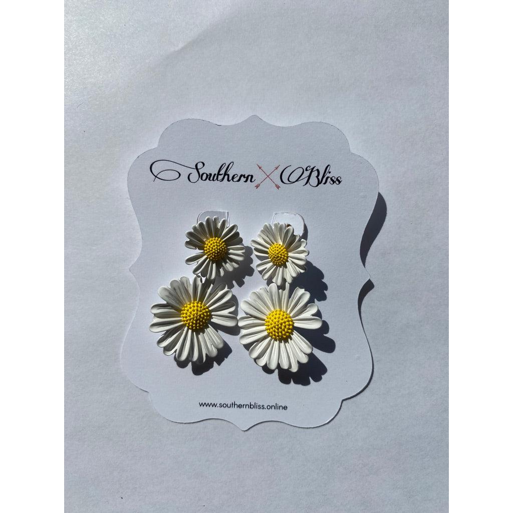 Double Daisy Clay Earrings