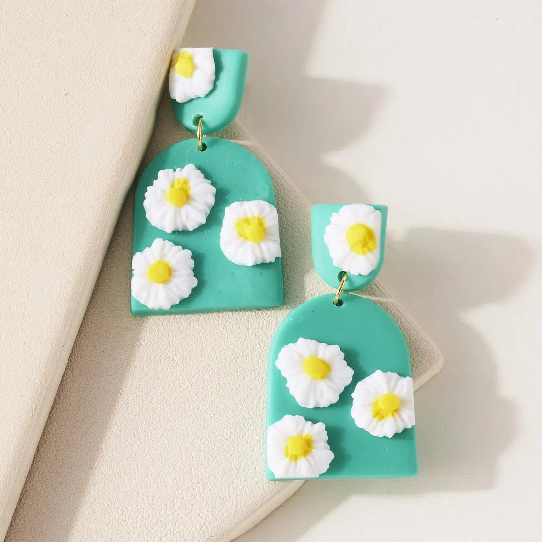 Clay Floral Dangle Earrings