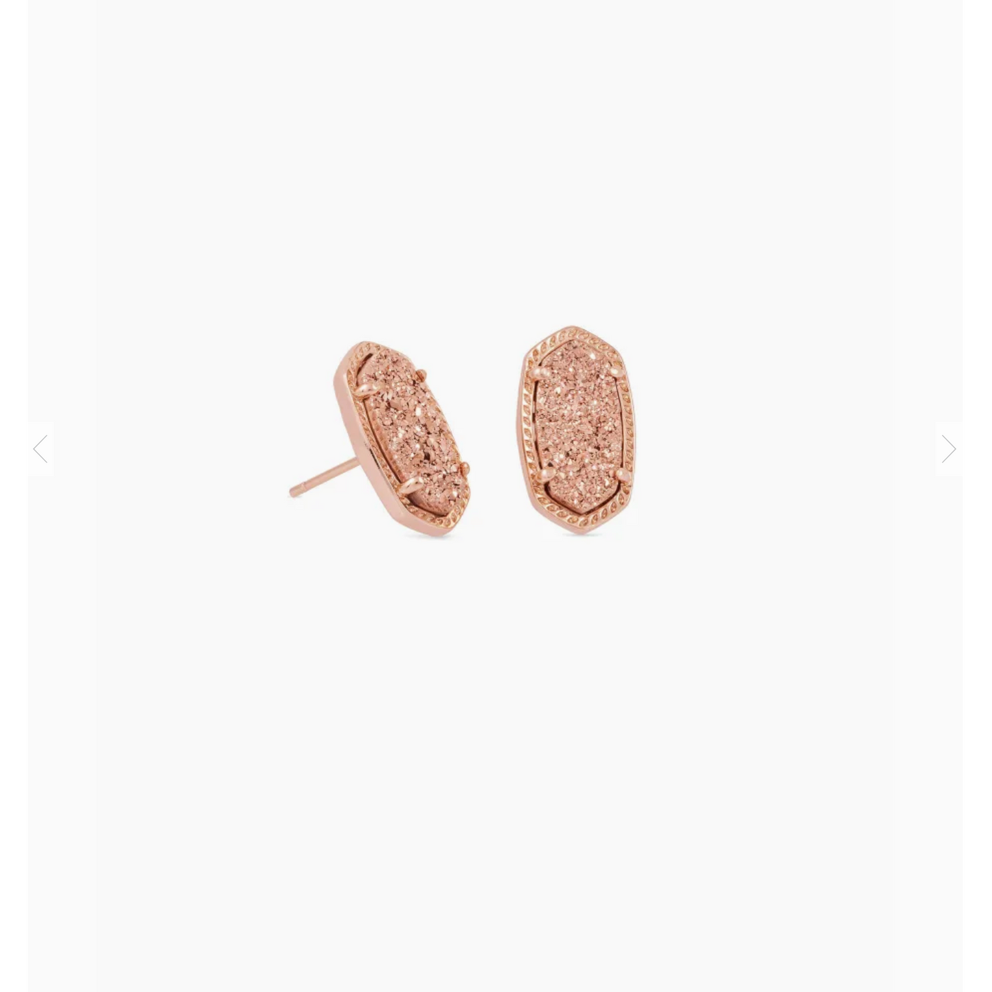 Ellie Rose Gold Stud Earrings In Rose Gold Drusy