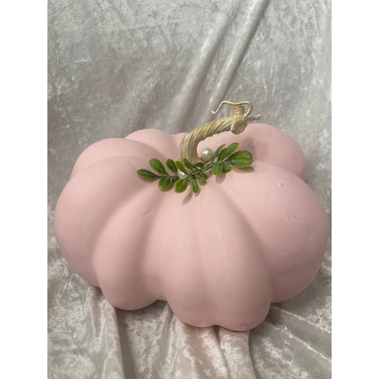 One of a Kind Pink Painted Pumpkin