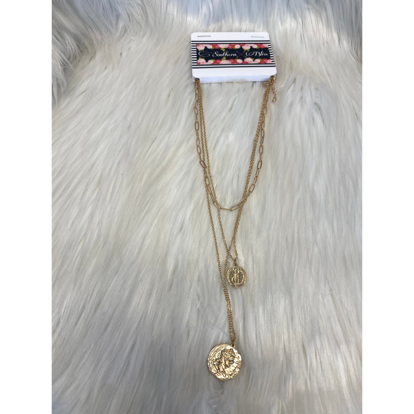 Layered Coin Necklace in Gold