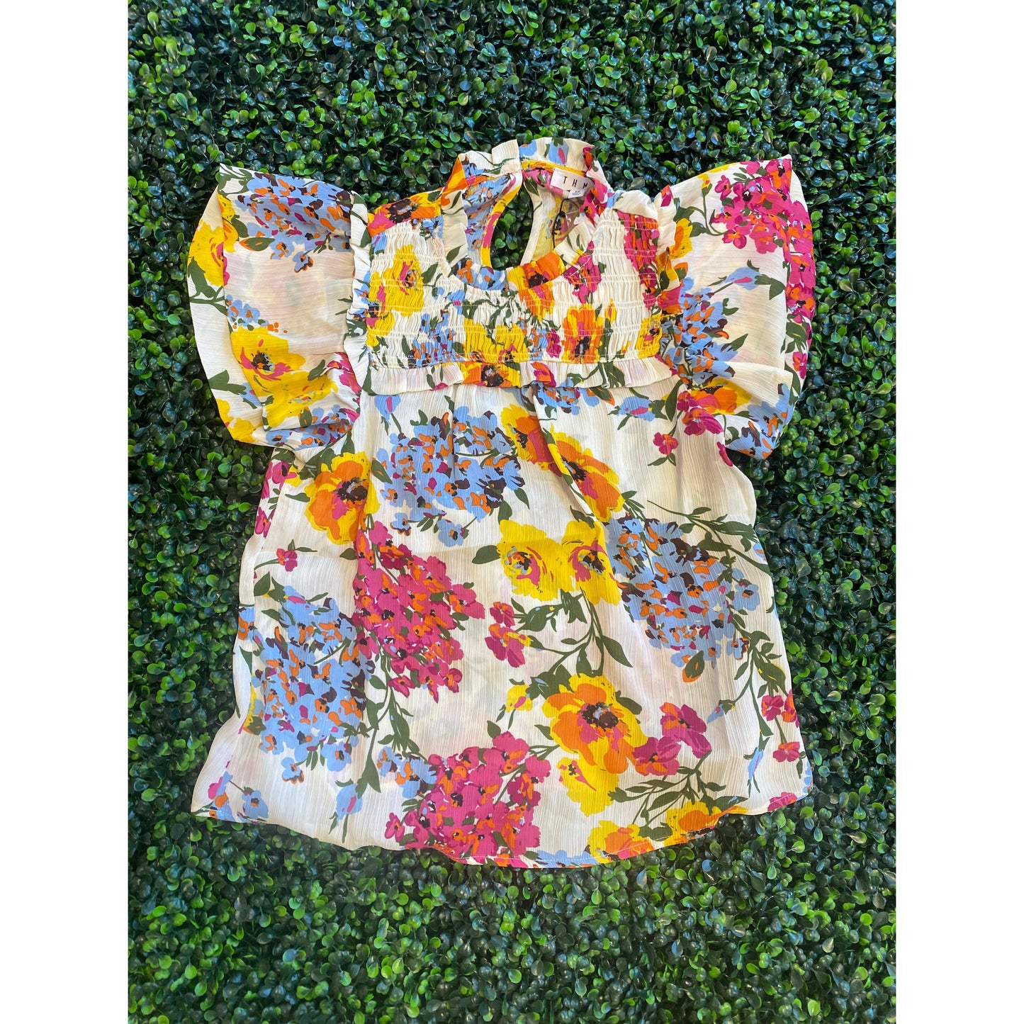 Floral Smock Detail Top