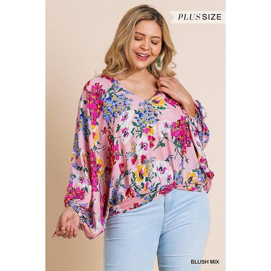 Curvy Blushing Floral Top