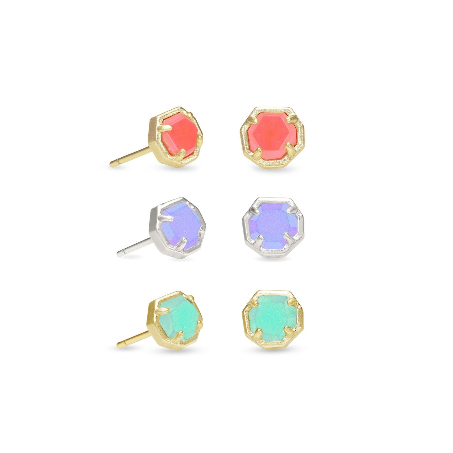 Nola Stud Set In Mixed Metal Multi Mix