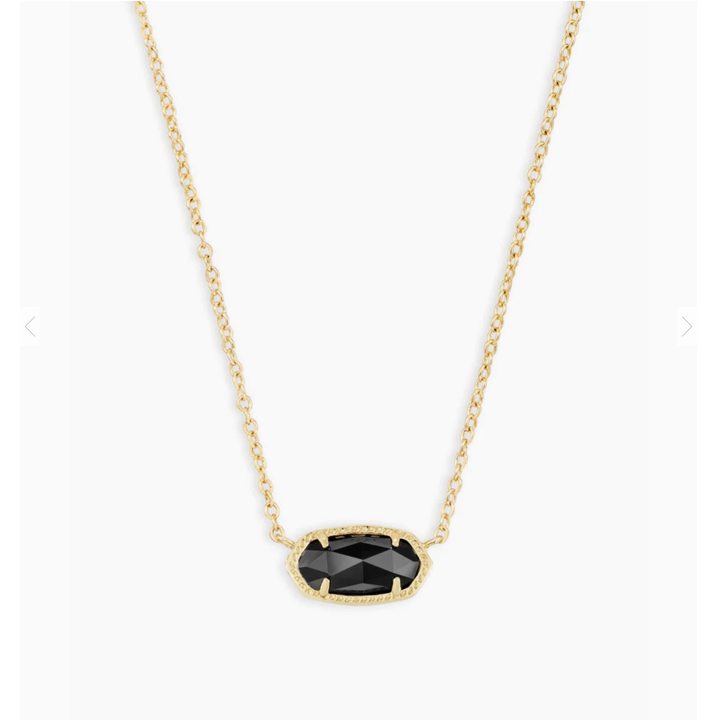 Elisa Gold Pendant Necklace In Black Opaque Glass